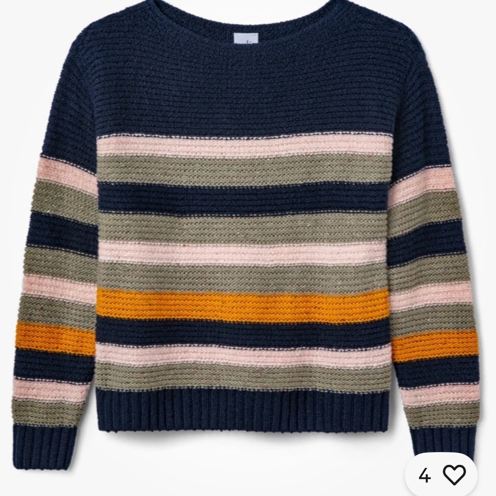 CAbi Boathouse Multicolor Striped Sweater Medium M #4855 NWOT